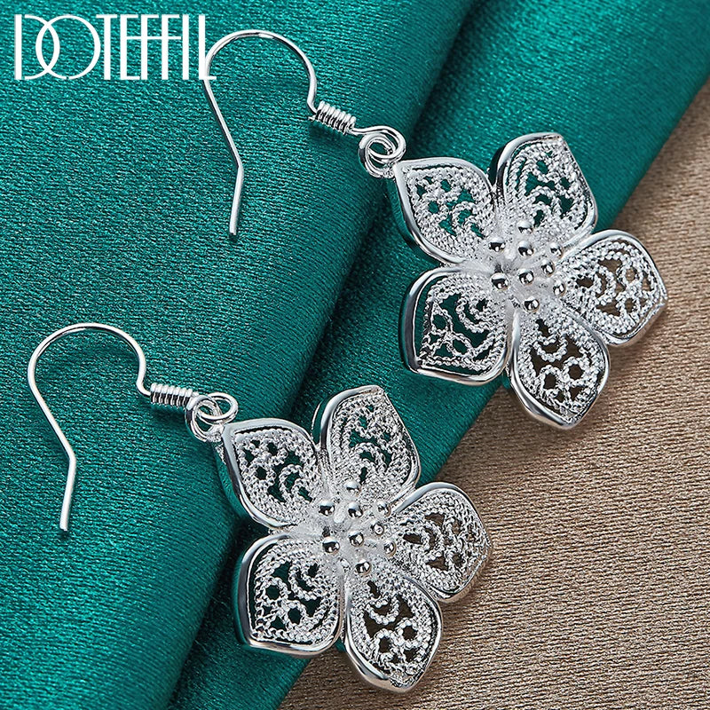 925 Silver Star Drop Earrings Wedding Jewelry