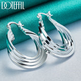 925 Silver Circle Hoop Earring For Woman Wedding Jewelry