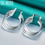 925 Silver Circle Hoop Earring For Woman Wedding Jewelry