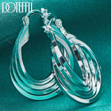 925 Silver Circle Hoop Earring For Woman Wedding Jewelry