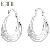 925 Silver Circle Hoop Earring For Woman Wedding Jewelry