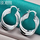 925 Silver Circle Hoop Earring For Woman Wedding Jewelry