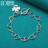 925 Silver Four-Leaf Clover Bracelet Chain Wedding Jewelry