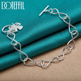 925 Silver Four-Leaf Clover Bracelet Chain Wedding Jewelry