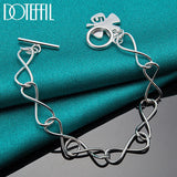 925 Sterling Silver Four-Leaf Clover Flowers Bracelet Chain For Woman