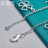 Sterling Silver 4 Leaf Clover Pendant Bracelet For Women