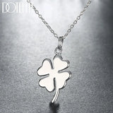 925 Silver Clover Pendant Necklace 16-30 Inch Chain Wedding Charm Jewelry