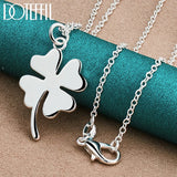 925 Silver 4-Leaf Clover Pendant Necklace 16-30 Inch Chain Wedding Charm