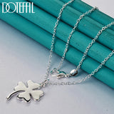 925 Silver 4-Leaf Clover Pendant Necklace 16-30 Inch Chain Wedding Charm