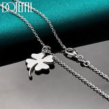 925 Silver 4-Leaf Clover Pendant Necklace 16-30 Inch Chain Wedding Charm