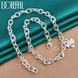 925 Silver 4 Leaves Clover Pendant Necklace 18" Chain Women Wedding Jewelry
