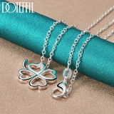 925 Silver Clover Pendant Necklace 16-30 Inch Chain Wedding Jewelry