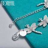 925 Silver Dragonfly Chain Bracelet for Women