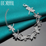 925 Silver Dragonfly Bracelet Women's Charm Wedding Jewelry
