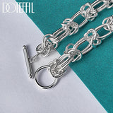 925 Sterling Silver Circle Ring Chain Bracelet for Party Wedding