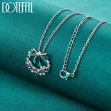 925 Sterling Silver Zircon Pendant Necklace Full Colour Chain 16-30 Inch