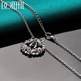 925 Sterling Silver Zircon Pendant Necklace Full Colour Chain 16-30 Inch