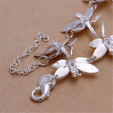 925 Silver Dragonfly Bracelet Women's Wedding Jewelry