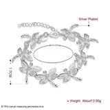 925 Sterling Silver Dragonfly Chain Bracelet Woman Charm Wedding