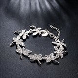 925 Sterling Silver Dragonfly Chain Bracelet Woman Charm Wedding