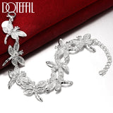 925 Sterling Silver Dragonfly Chain Bracelet Woman Charm Wedding