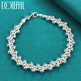 925 Silver Grape Beads Chain Bracelet For Women