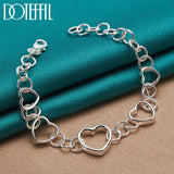 Sterling Silver Heart Bracelet Chain Wedding Jewelry