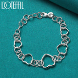 Sterling Silver Heart Bracelet Chain Wedding Jewelry