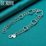 Sterling Silver Heart Bracelet Chain Wedding Jewelry