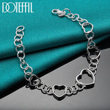 Sterling Silver Heart Bracelet Chain Wedding Jewelry