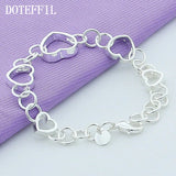 925 Silver Heart Bracelet Wedding Jewelry