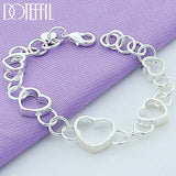925 Silver Heart Bracelet Wedding Jewelry