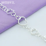 925 Silver Heart Bracelet for Women Wedding Engagement Party