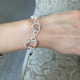 925 Silver Heart Bracelet for Women Wedding Engagement Party