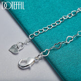 925 Silver Heart Chain Bracelet Wedding Charm Jewelry