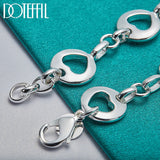 925 Sterling Silver Heart Chain Bracelet Women Wedding Jewelry