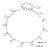 925 Silver Leaf Chain Bracelet Women Wedding Party Jewelry