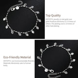 925 Silver Leaf Chain Bracelet Women Wedding Party Jewelry