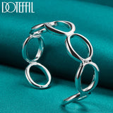 925 Sterling Silver O Bangle Bracelet Wedding Engagement Charm Party Jewelry