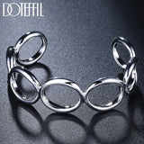 925 Silver O Bangle Bracelet Wedding Engagement Jewelry