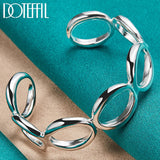925 Silver Full Round O Bangle Bracelet Wedding Engagement Charm Party