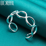 925 Silver Full Round O Bangle Bracelet Wedding Engagement Charm Party