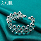 925 Silver Smooth Beads Bangle Bracelet Wedding Engagement Charm Party Jewelry