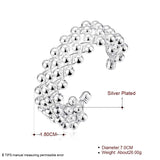 925 Silver Smooth Beads Bangle Bracelet Wedding Charm Jewelry
