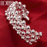 925 Silver Smooth Beads Bangle Bracelet Wedding Charm Jewelry