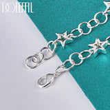 925 Silver Star Chain Bracelet Woman Charm Jewelry