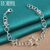 925 Silver Star Chain Bracelet Woman Charm Jewelry