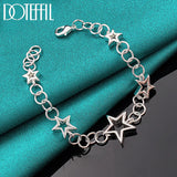 925 Silver Star Chain Bracelet Woman Charm Jewelry