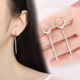 925 Silver Geometric Drop Earrings Wedding Party Jewelry