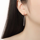925 Silver Geometric Drop Earrings Wedding Party Jewelry